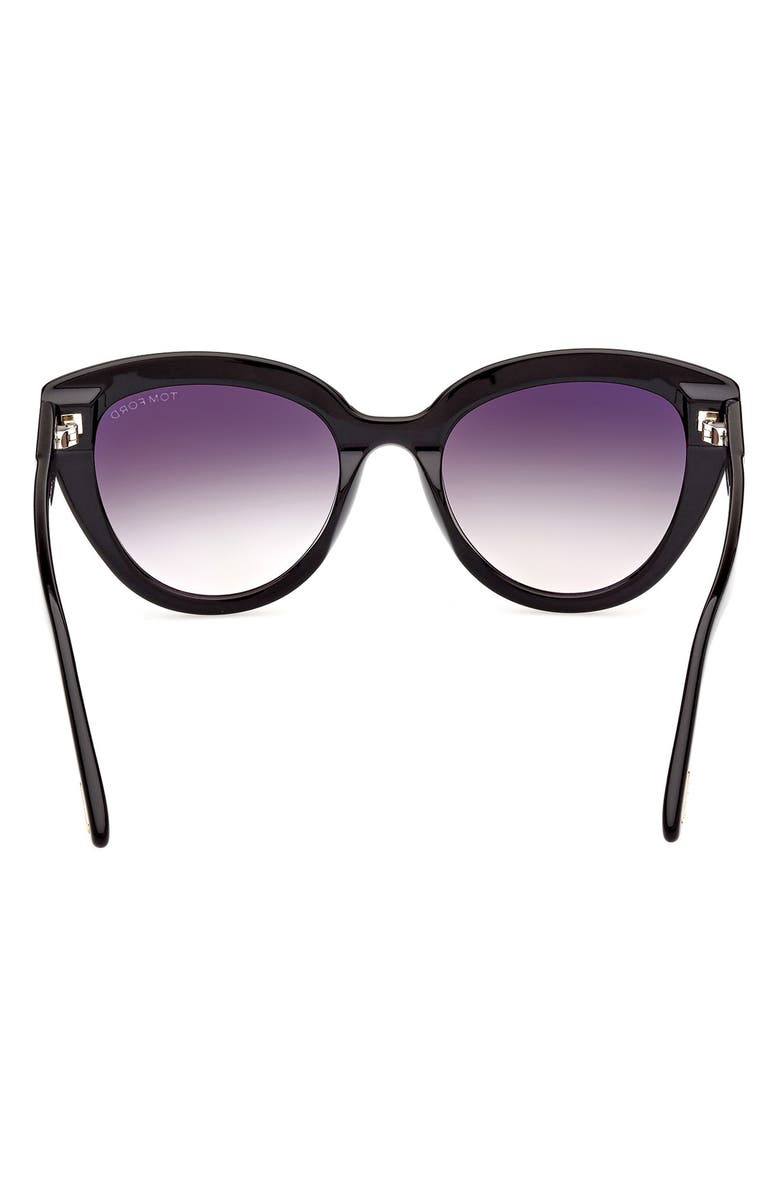 TOM FORD Tori 53mm Cat Eye Sunglasses, Alternate, color, Sblk/Smkg