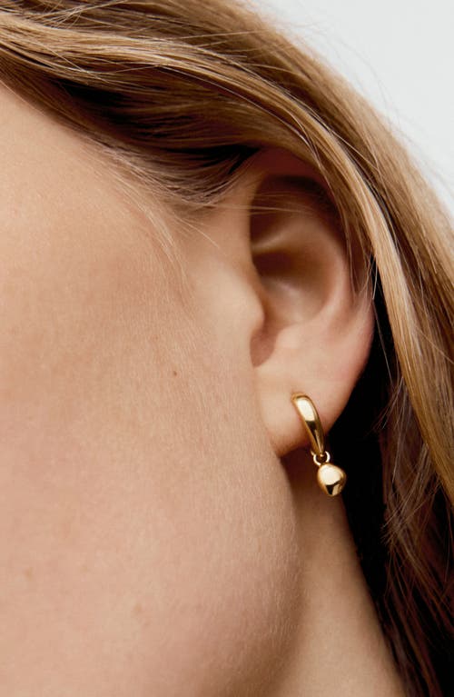 Monica Vinader Womens Nura 18ct Yellow Gold Vermeil Drop Huggies In Gold