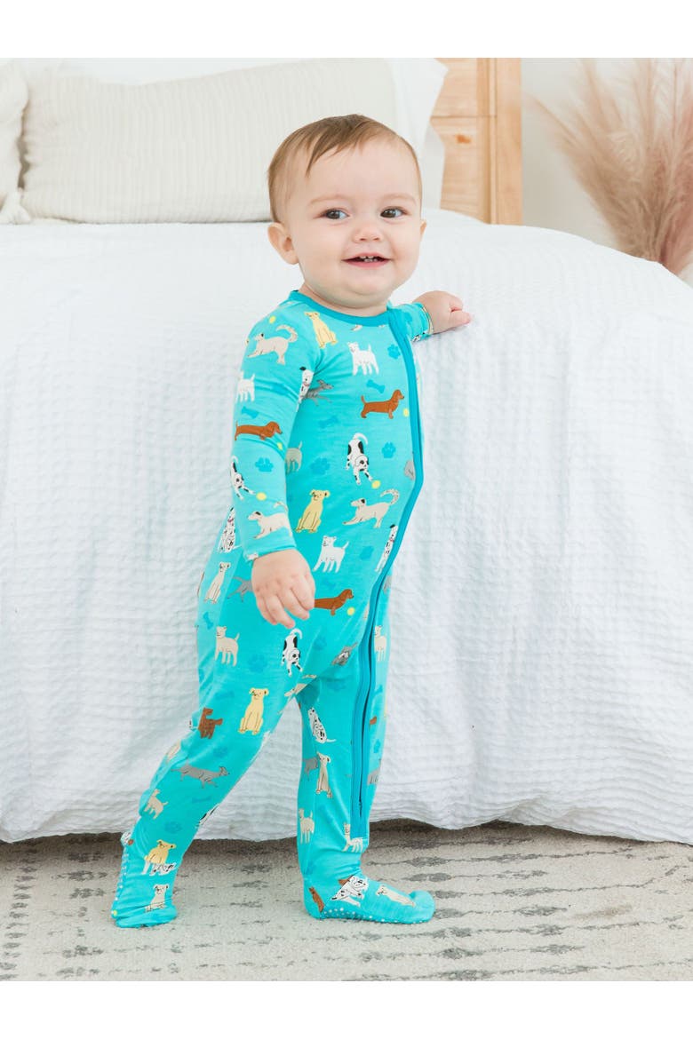 SoftSnooze Baby Boys One Piece Footie Pajamas, Alternate, color, Puppy Playtime