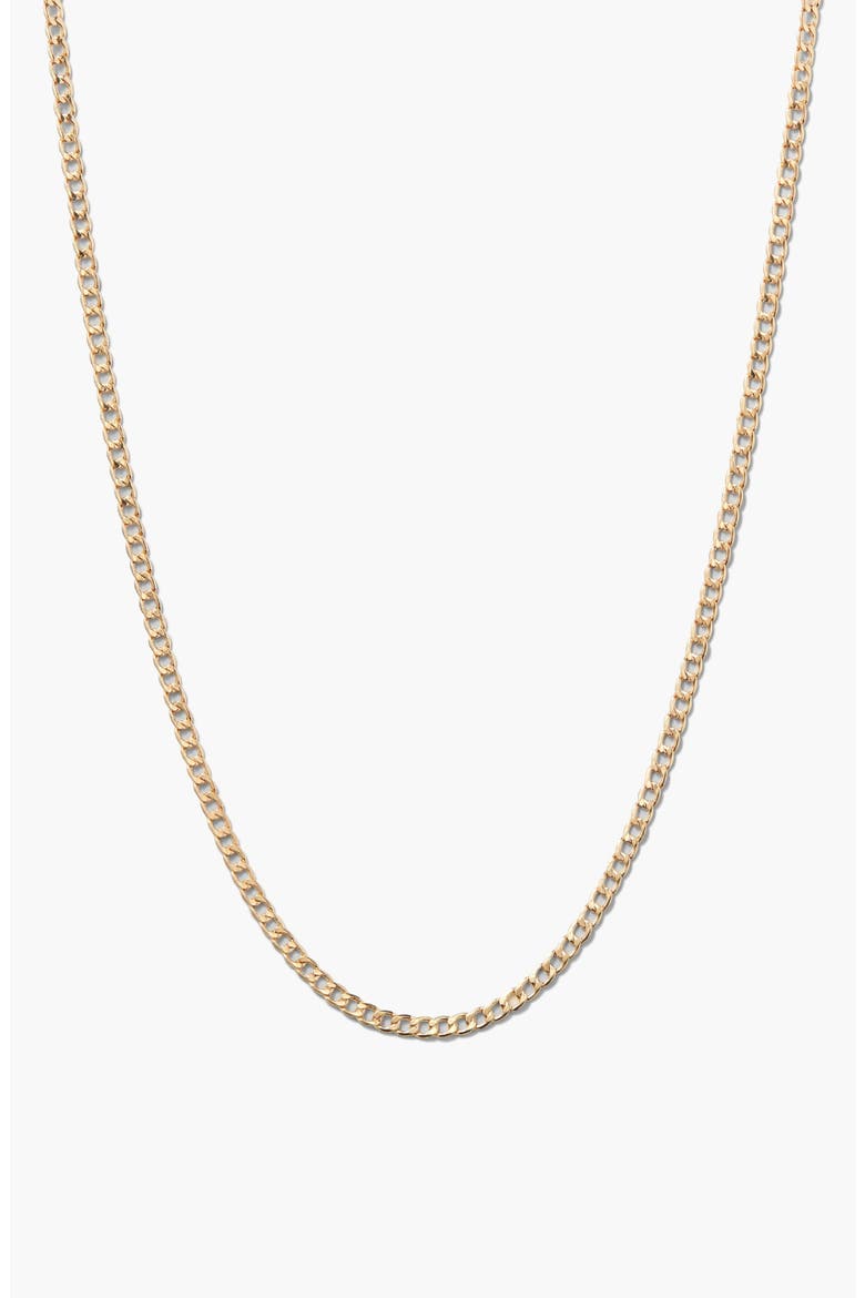 Flat Curb Chain Necklace, Main, color, 14k Yellow Gold
