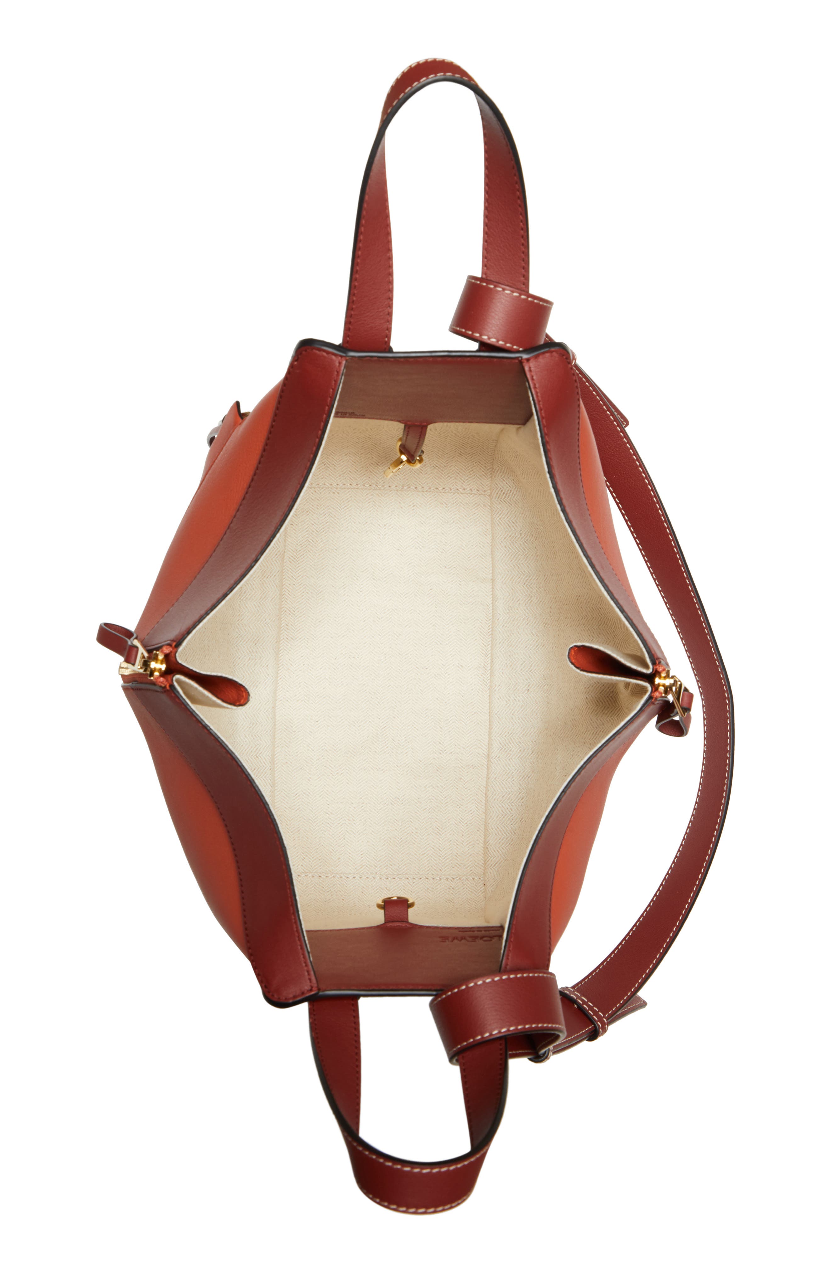 Small Hammock Colorblock Leather Hobo, Alternate, color, SPICE ORANGE/PUMPKIN