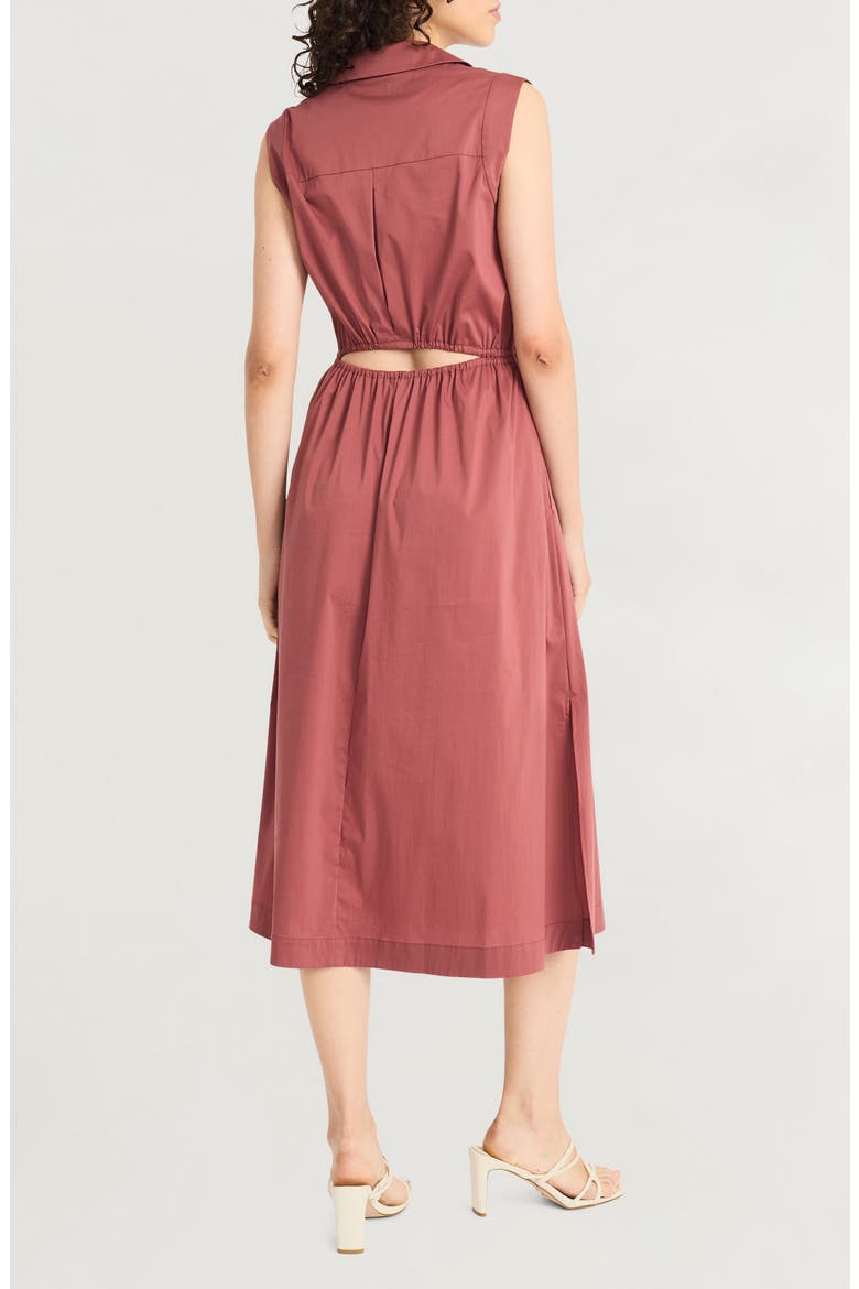 Collared Cutout Midi Dress, Alternate, color, APPLE BUTTER
