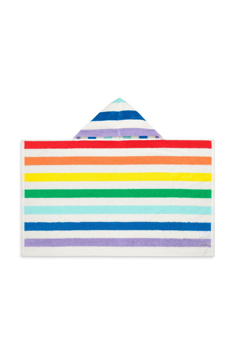 Kids Stripe Hoodie Towel, Alternate, color, White New Rainbow Stripe