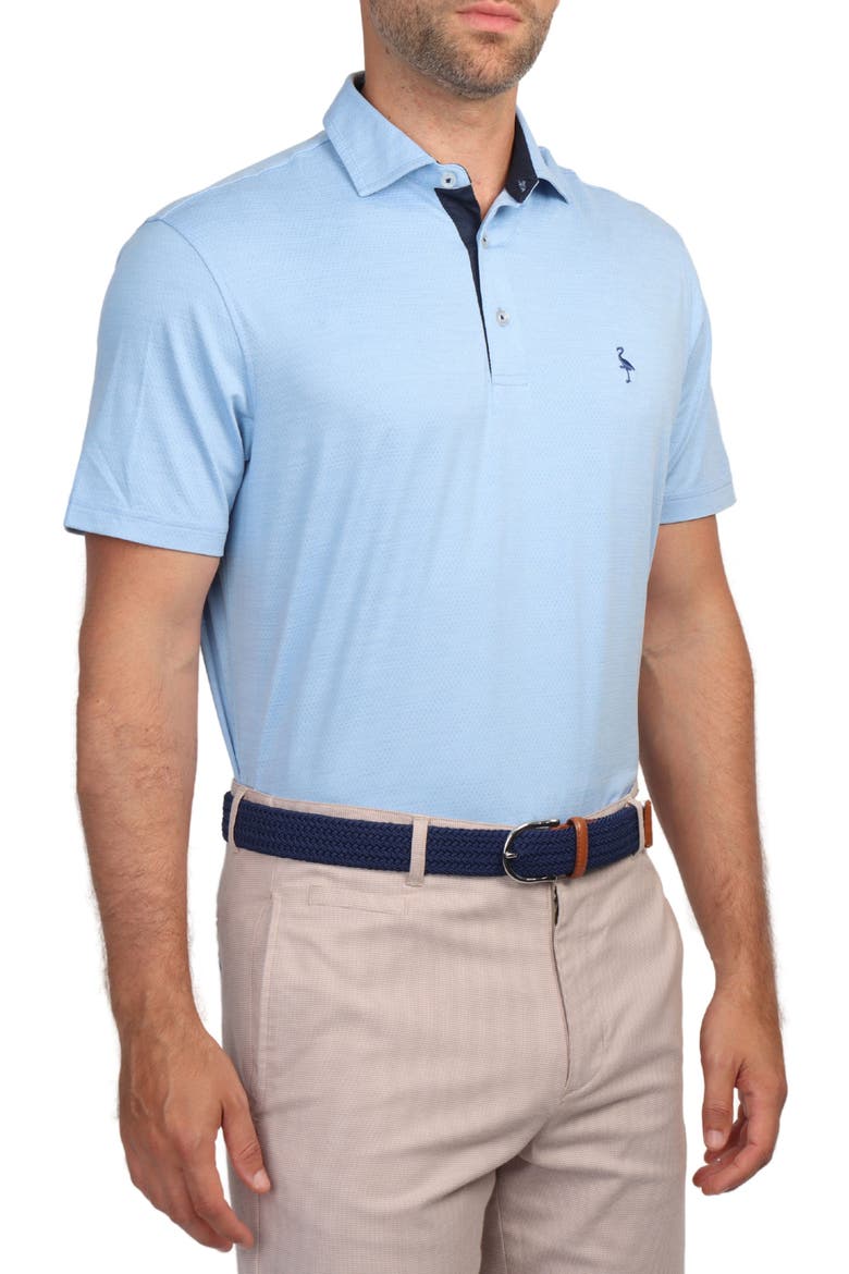 Mélange Mesh Performance Polo, Alternate, color, TRUE BLUE