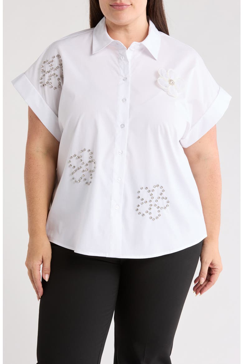Gemma Button-Up Shirt, Main, color, WHITE