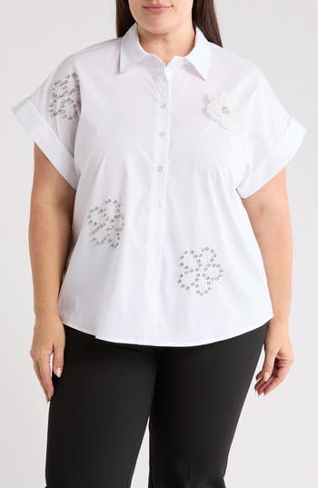 By Design Gemma Button-up Shirt In White