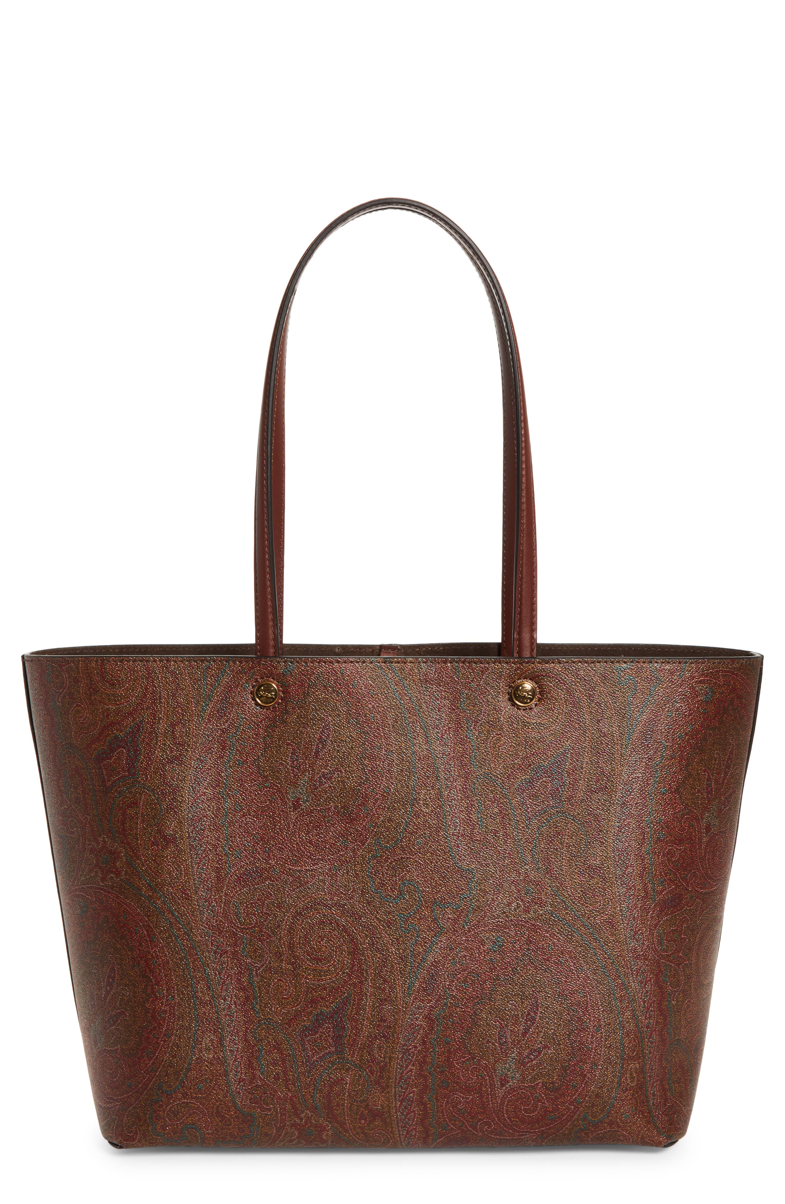 Etro Large Paisley Essential Shopper, Main, color, Brown