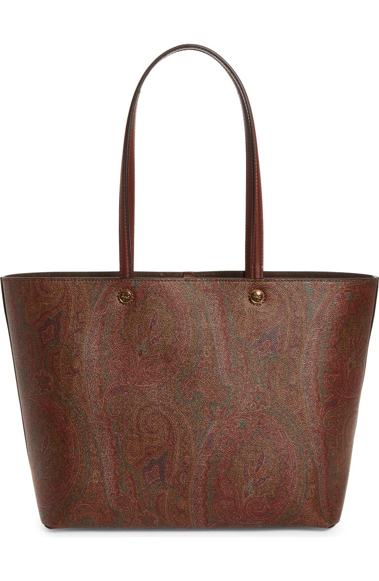 Etro Large Paisley Essential Shopper, Main, color, Brown