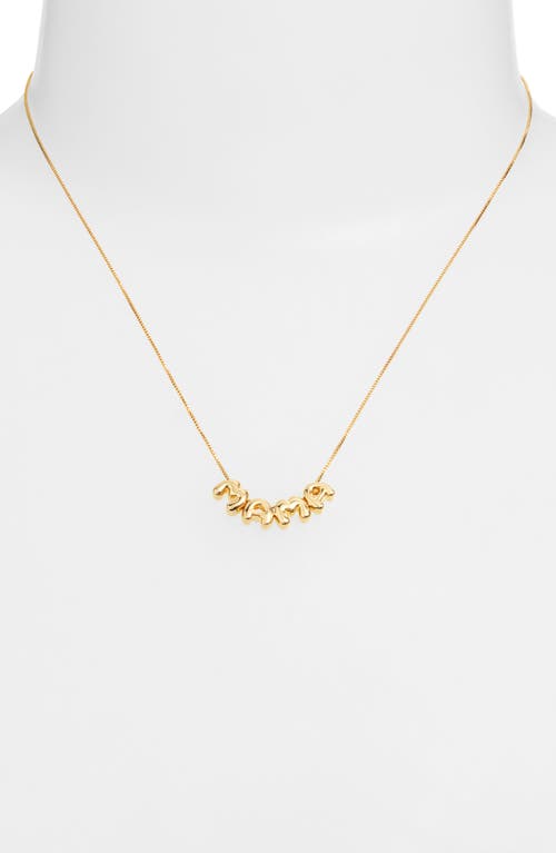 Nordstrom Demi Fine Bubble Mama Pendant Necklace In 14k Gold Plated