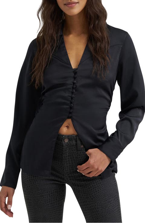 Cinched Button Down Shirt