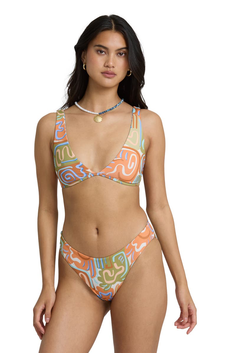 Billabong Le Surf Ava Reversible Bikini Top, Alternate, color, Orange Multi