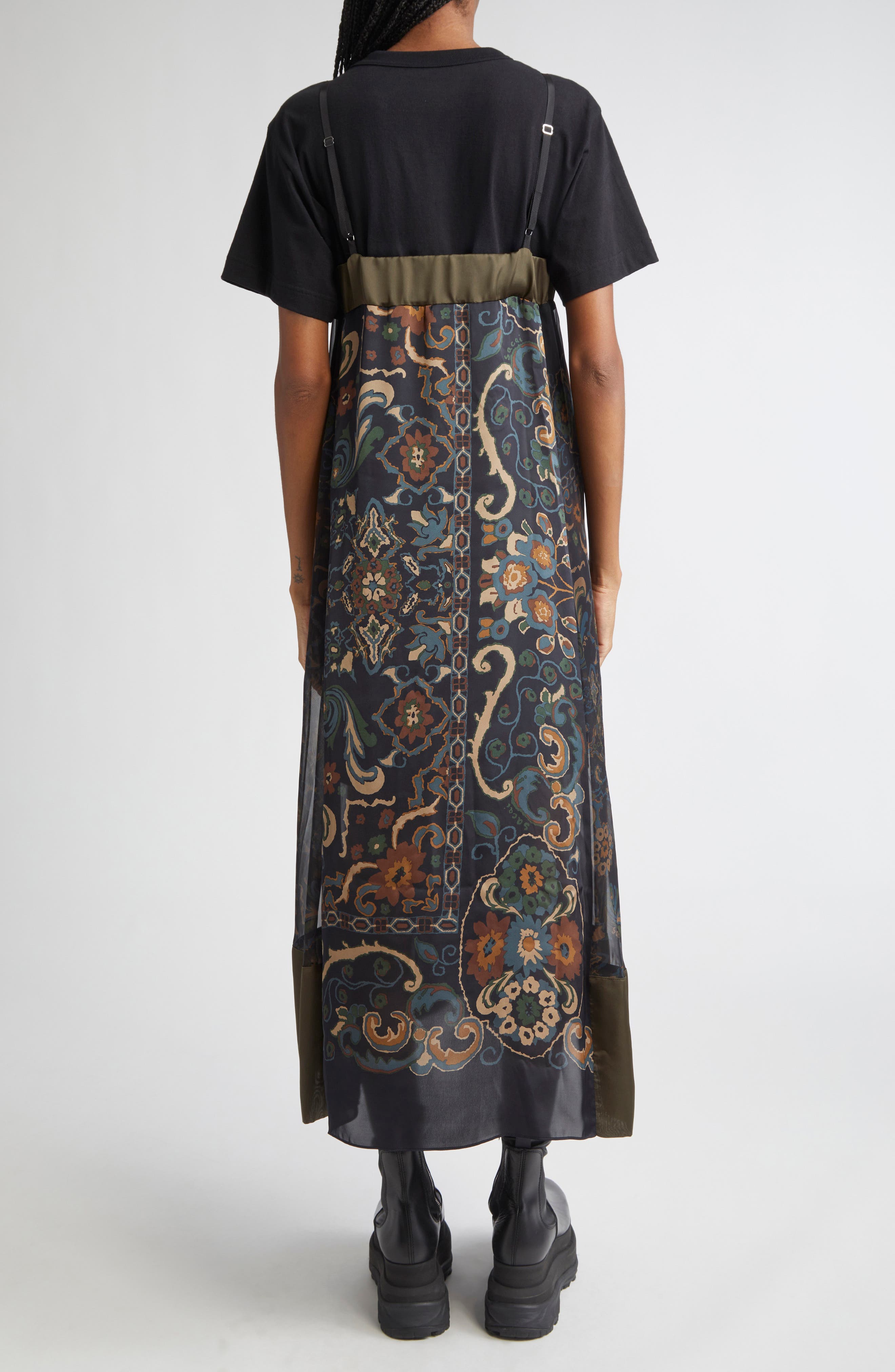 Sacai Floral Print Slipdress Overlay T-Shirt Dress (Women) | Nordstrom