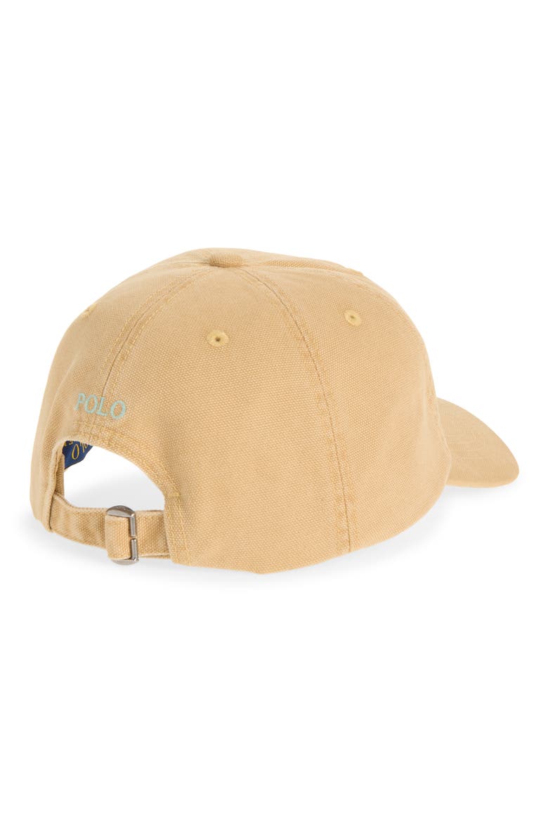 Kids' Polo Bear Adjustable Cotton Canvas Baseball Cap, Alternate, color, TAN