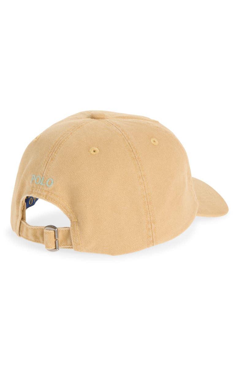 Polo Ralph Lauren Kids' Polo Bear Adjustable Cotton Canvas Baseball Cap, Alternate, color, Tan