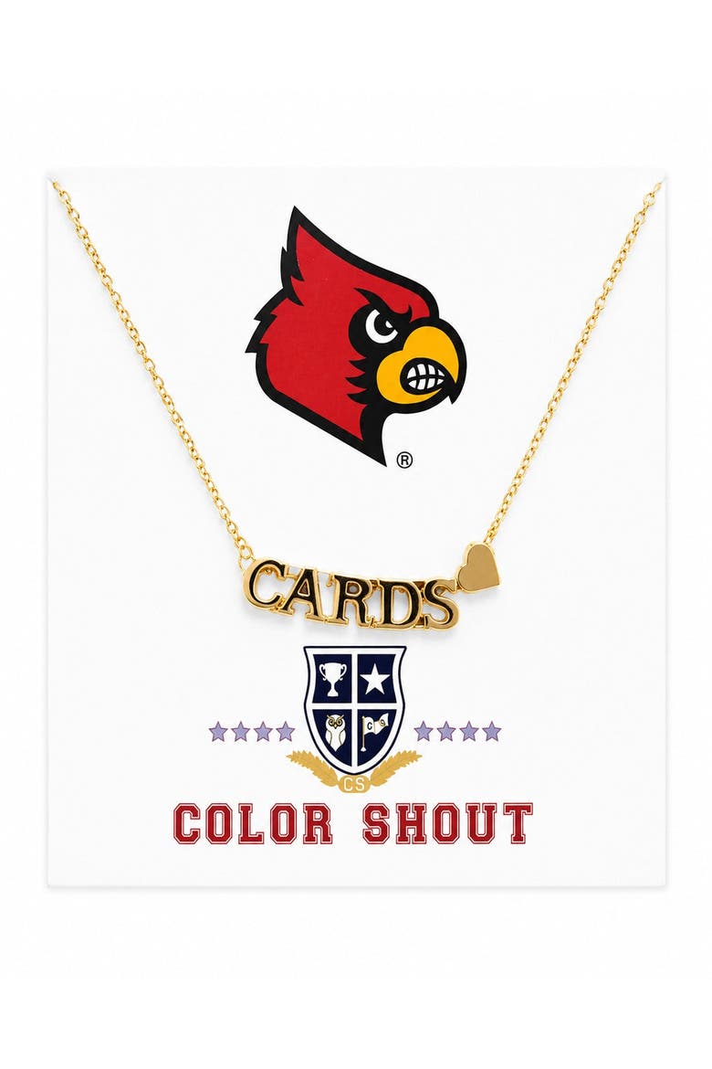 University Of Louisville Heart Necklace, Main, color, Yellow Gold