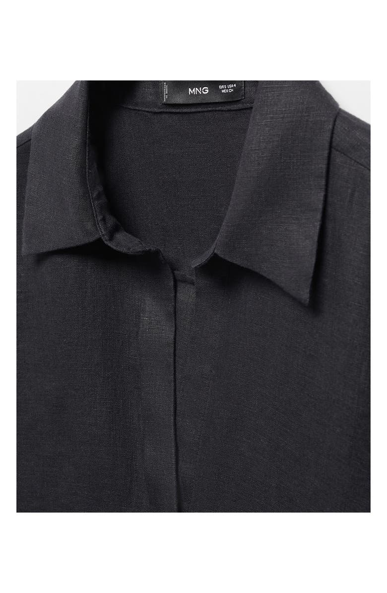 MANGO Button-Up Linen Shirt, Alternate, color,
