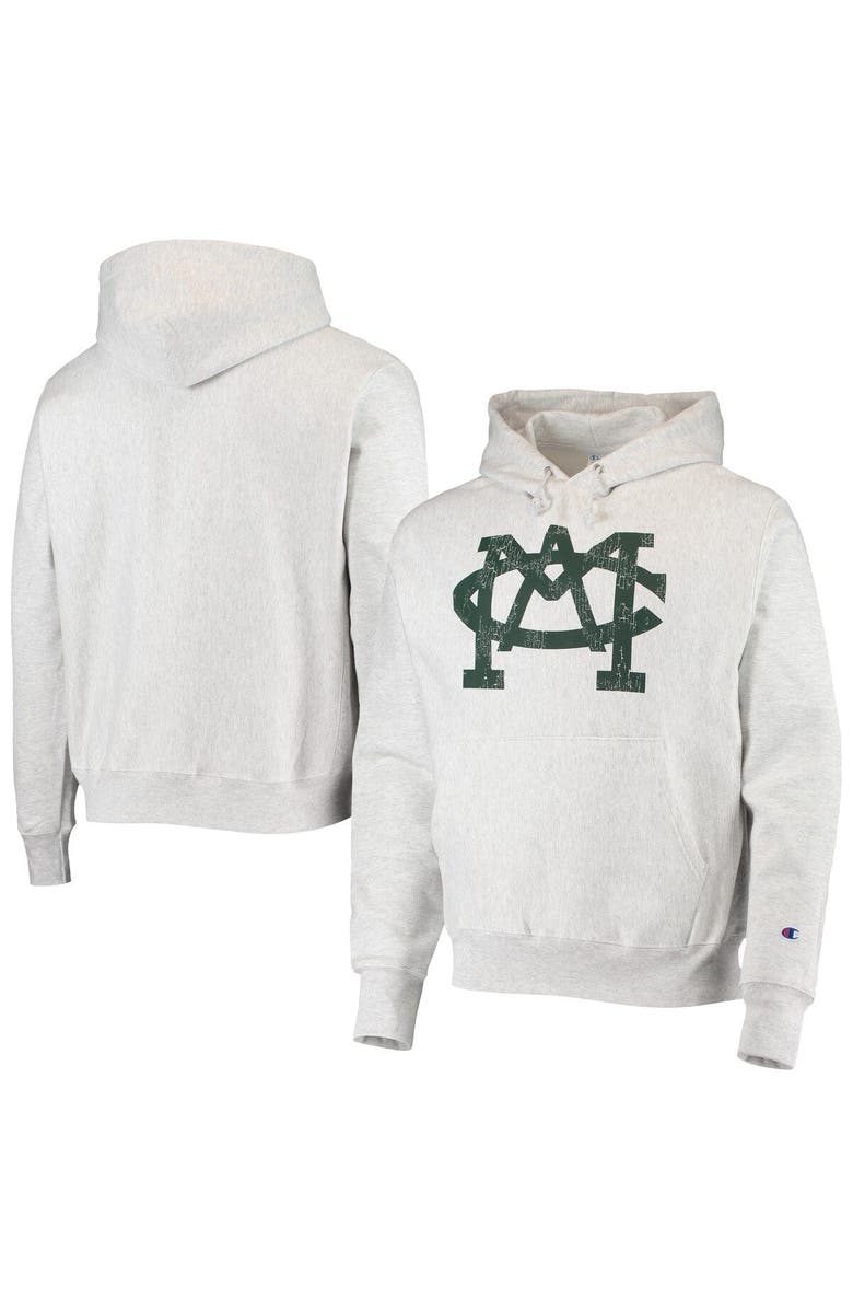 Champion Men's Champion Heathered Gray Michigan State Spartans Team Vault Logo Reverse Weave Pullover Hoodie, Main, color, Heather Gray