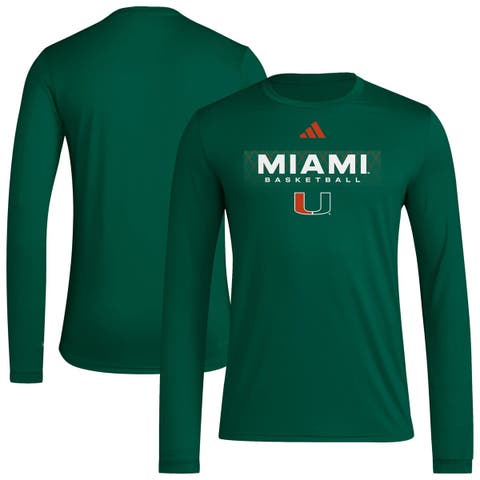 Men's adidas  Green Miami Hurricanes Locker On-Court In the Fade AEROREADY Long Sleeve T-Shirt