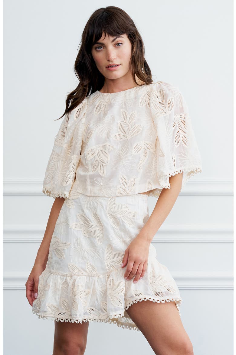 Liz Embroidered Shirt, Alternate, color, CREAM