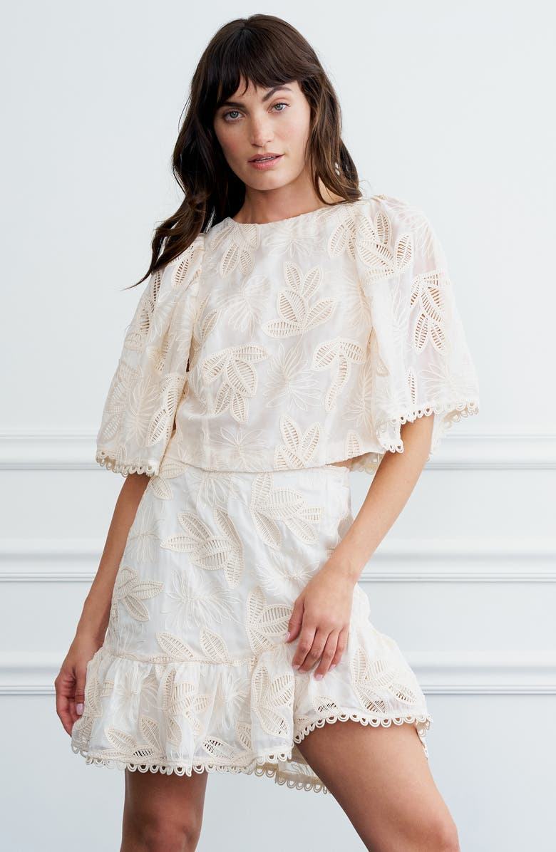 CIEBON Liz Embroidered Shirt, Alternate, color, Cream
