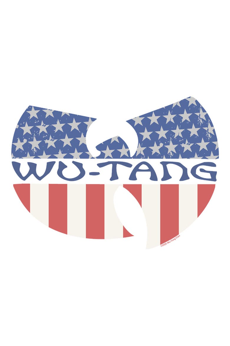 Men's Wu-Tang Clan American Flag Group Logo  Sweatshirt, Alternate, color, White