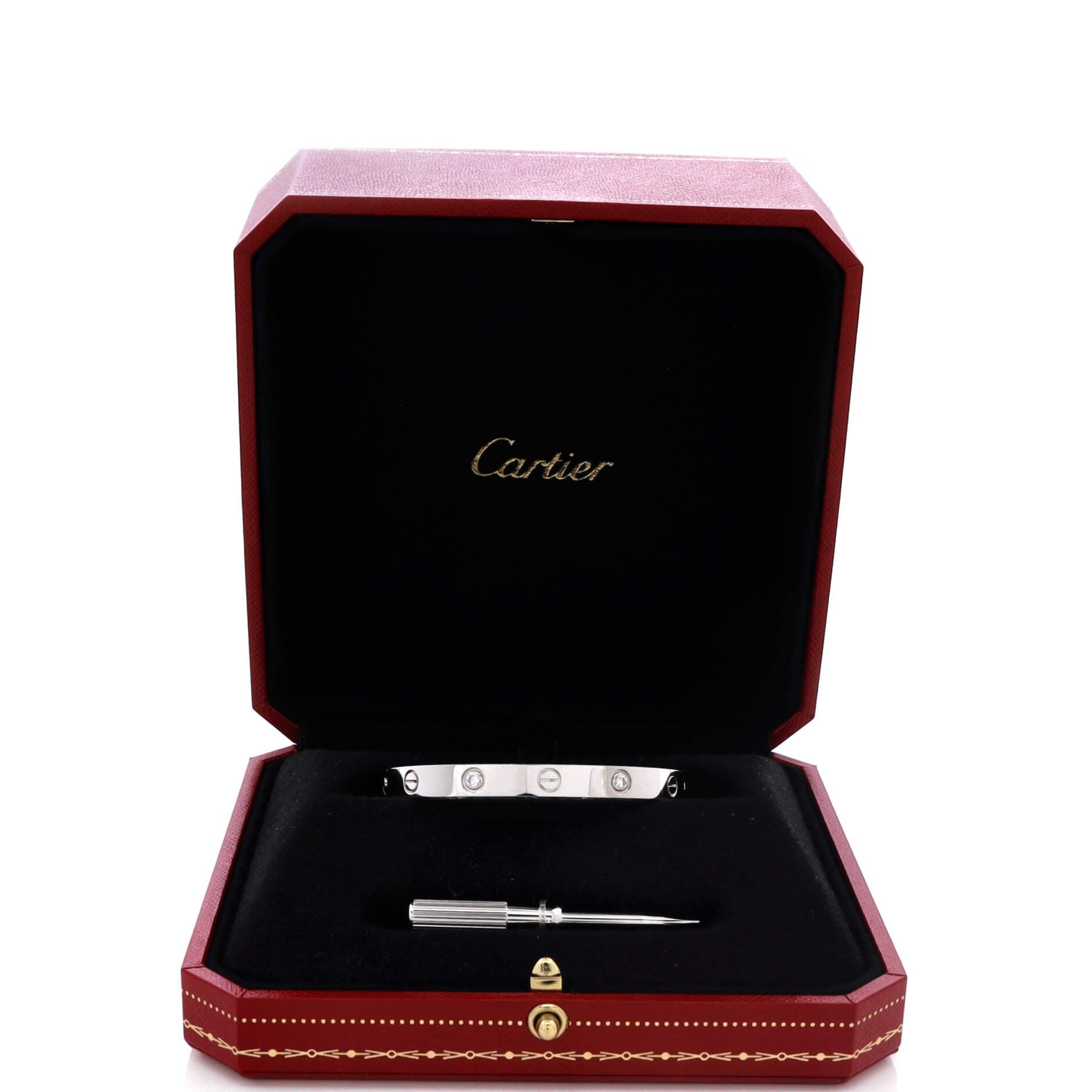 Love 4 Diamond Bracelet 18K White Gold and Diamonds, Alternate, color, Metallic Gold