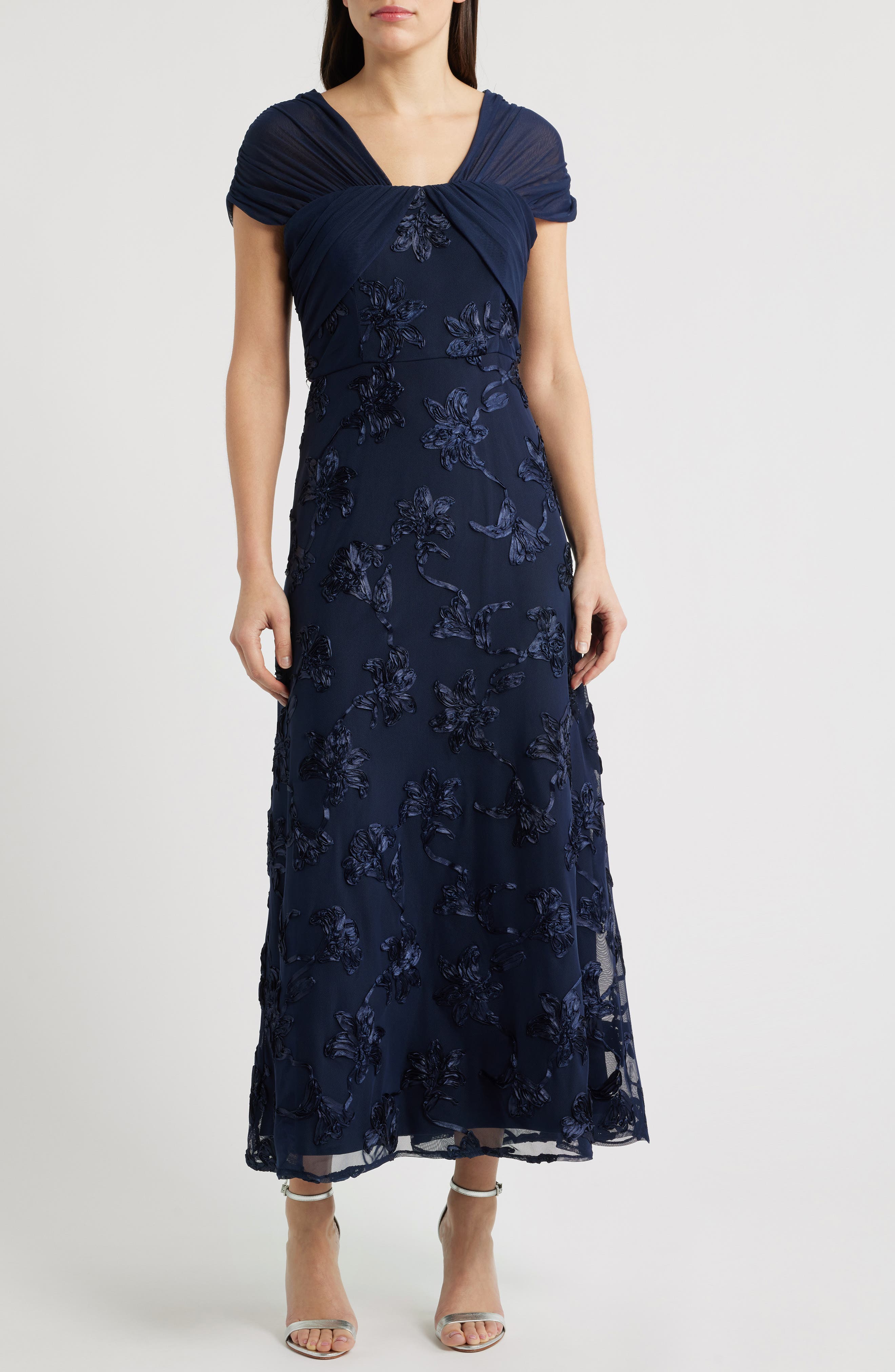 Carolina Floral Embroidered Gown
