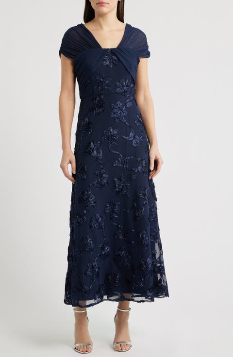 Carolina Floral Embroidered Gown