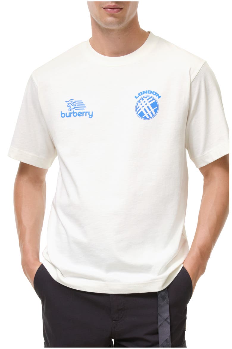 Logo Badge Cotton T-shirt, Main, color, Chalk white