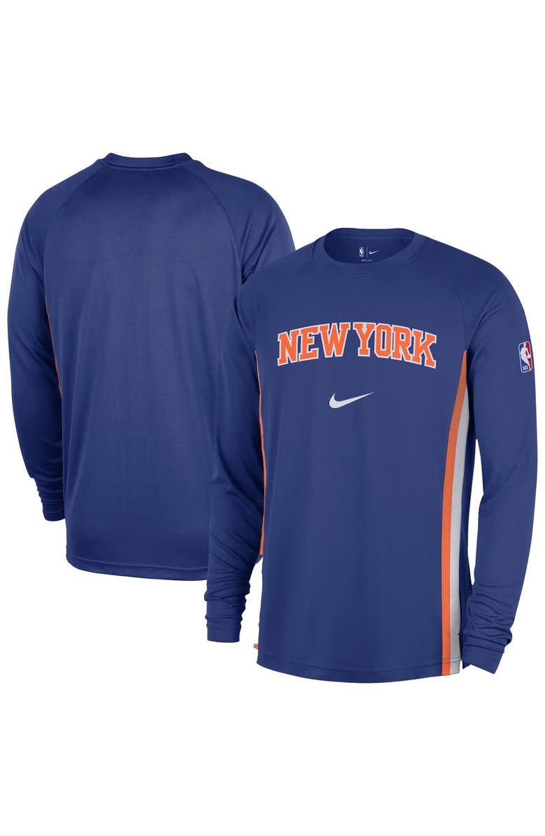 Nike Men's Nike Blue New York Knicks 2025/26 Authentic Pre-Game Legend Dri-FIT Long Sleeve Shooting Shirt, Main, color, Blue