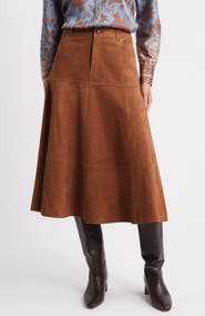 KOBI HALPERIN Matty Suede A-Line Skirt