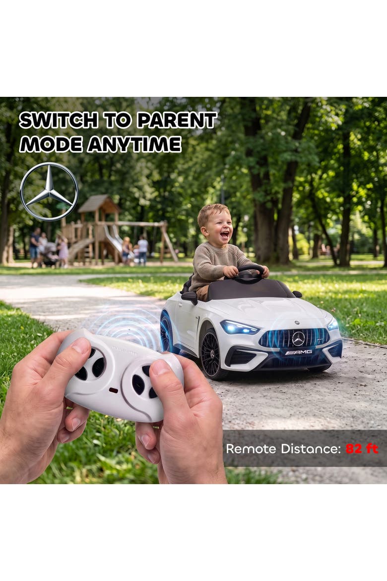 12V Mercedes AMG CLE 53 Ride-On Car, Remote Control, Black, Alternate, color, White