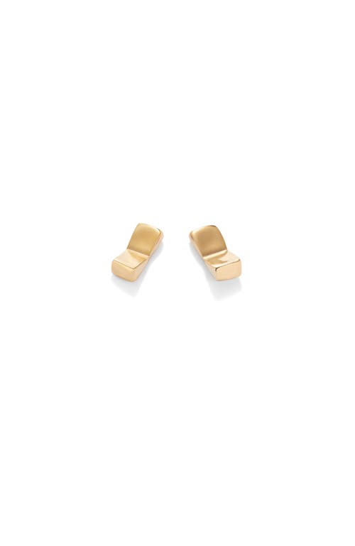 Unode50 Rectangular Plate Earrings In Gold