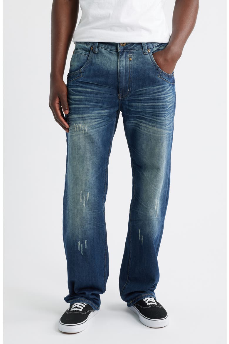 Relaxed Bootcut Jeans, Main, color, BLUE