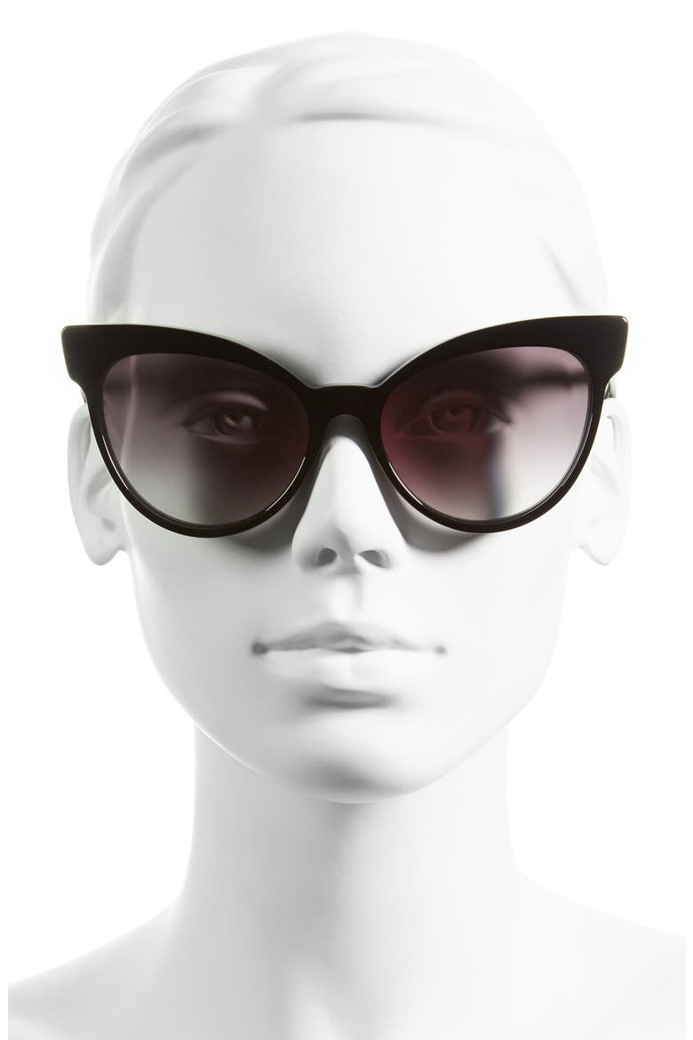 'Grand Dame' 58mm Cat Eye Sunglasses, Alternate, color, BLACK