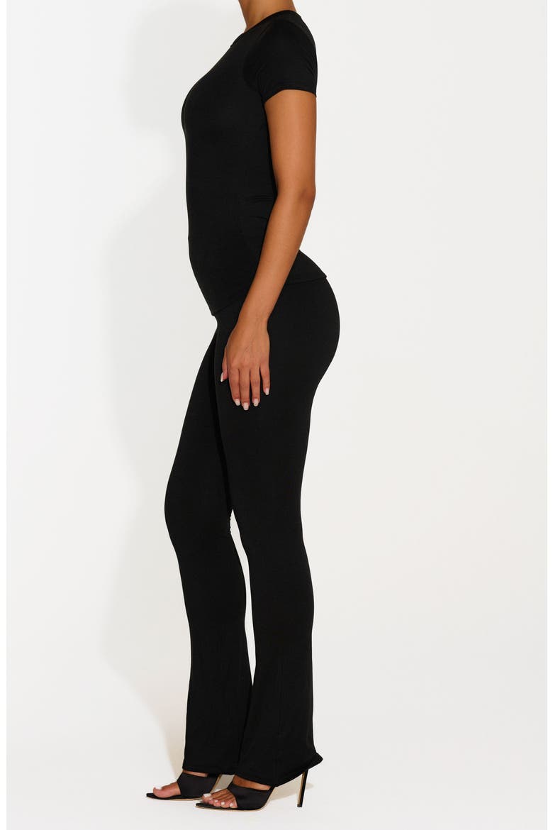 Bare Short Sleeve Crew Top, Alternate, color, BLACK