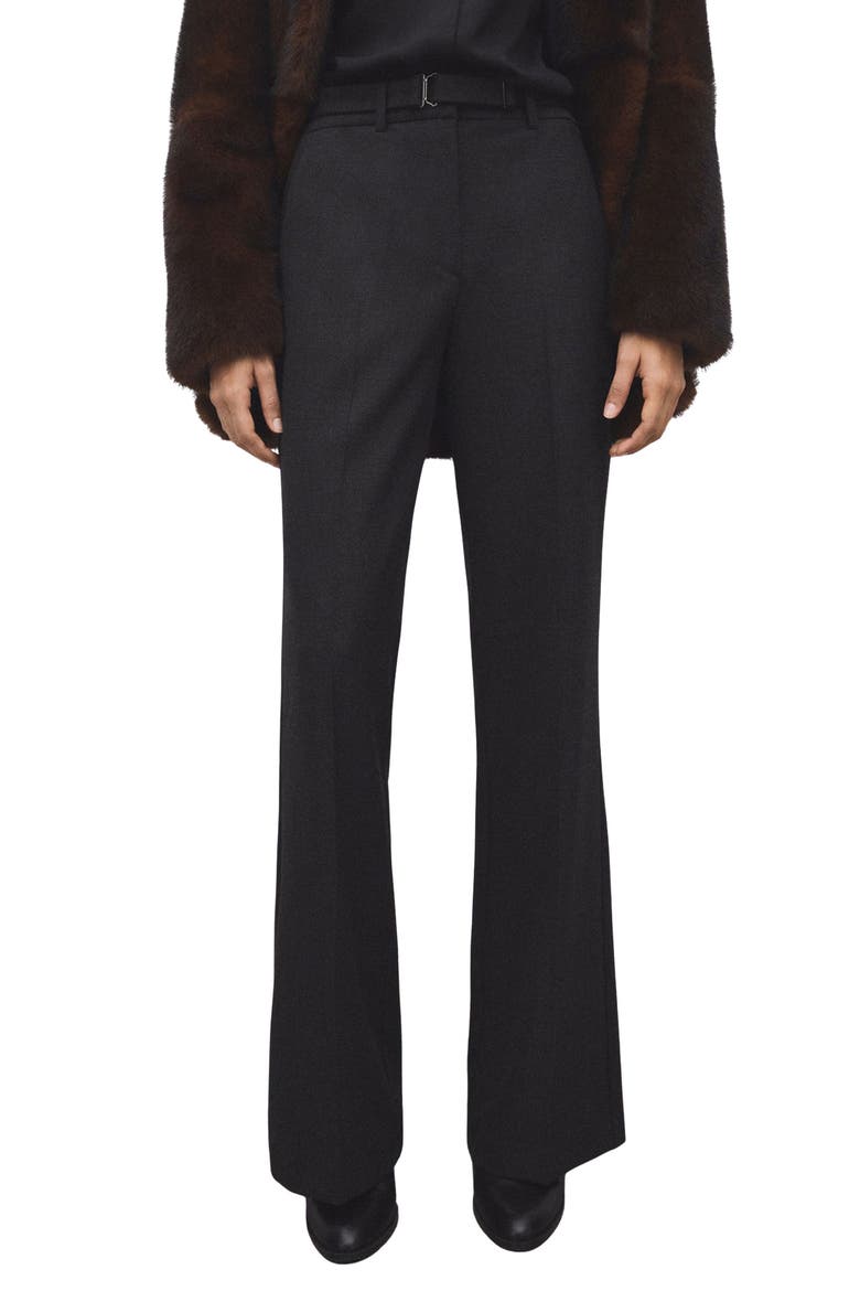 Belted Straight Leg Pants, Main, color, GREY