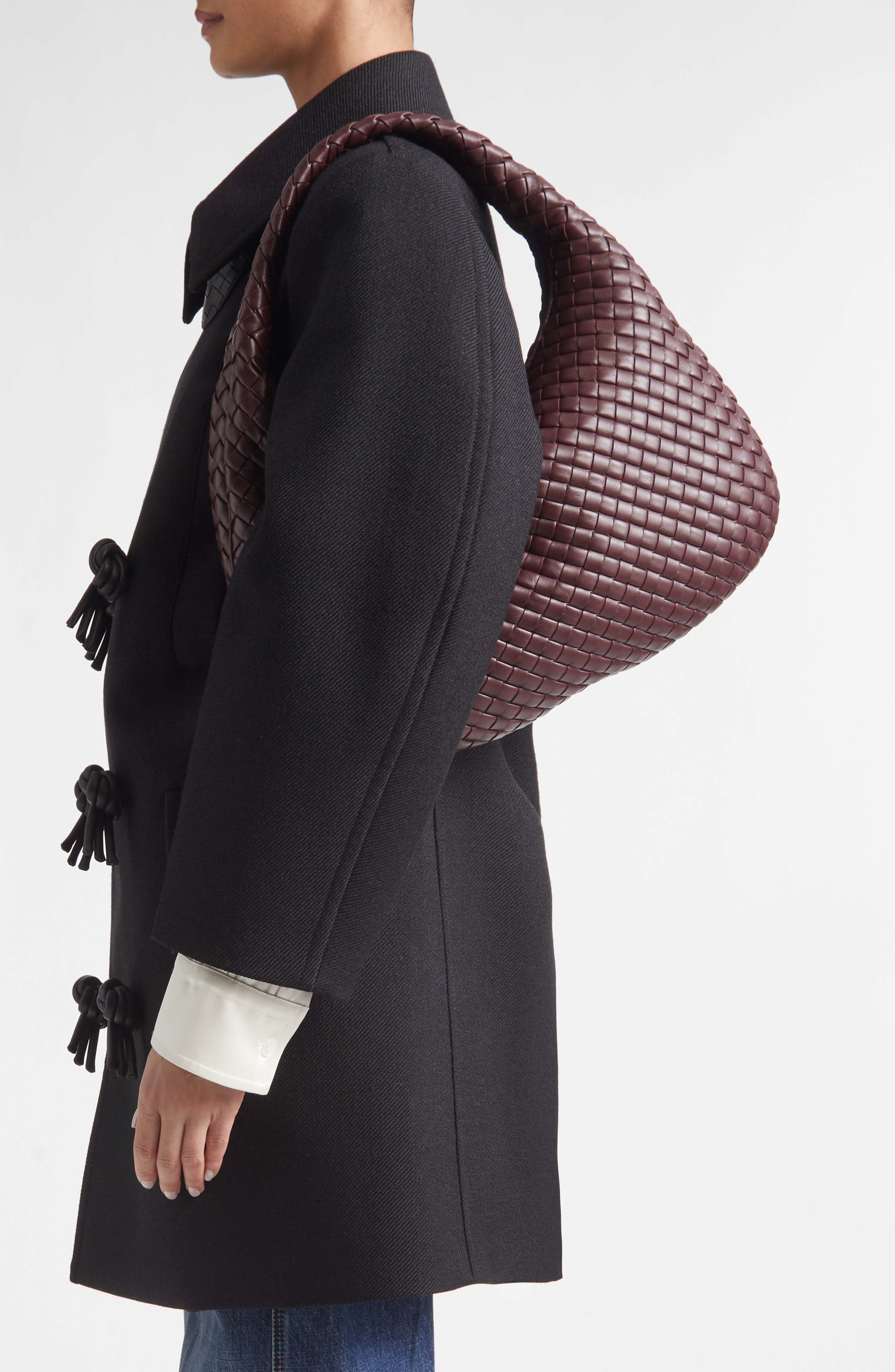 Bottega Veneta Borsa Intrecciato Leather Shoulder Bag, Alternate, color, 6147 Deep Mahogany-Mb