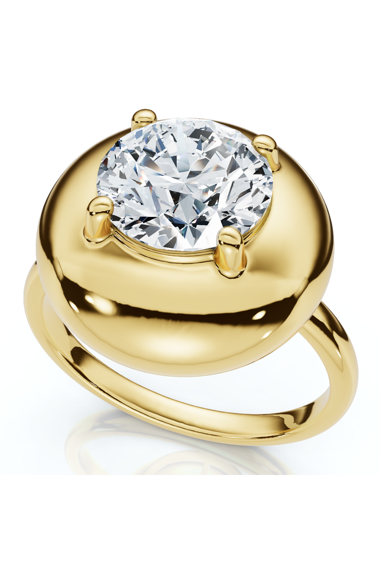 2Ct Diamond Bezel Stackable Button Engagement Ring Lab Grown, Main, color, 14k Yellow Gold