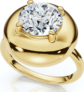 Bliss Diamond 2Ct Diamond Bezel Stackable Button Engagement Ring Lab Grown