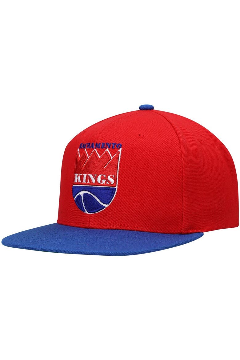 Men's Mitchell & Ness Red/Royal Sacramento Kings Hardwood Classics Snapback Hat, Alternate, color, Red