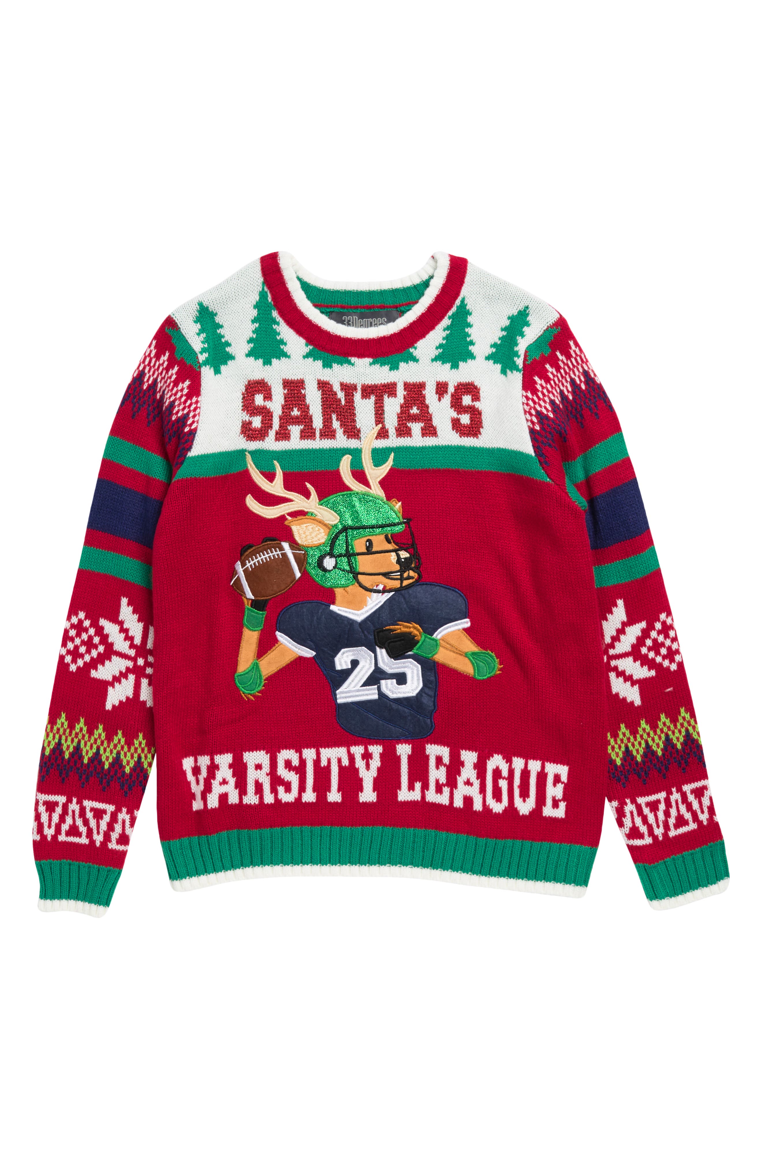 33 DEGREES Kids' Xmas Varsity Sweater