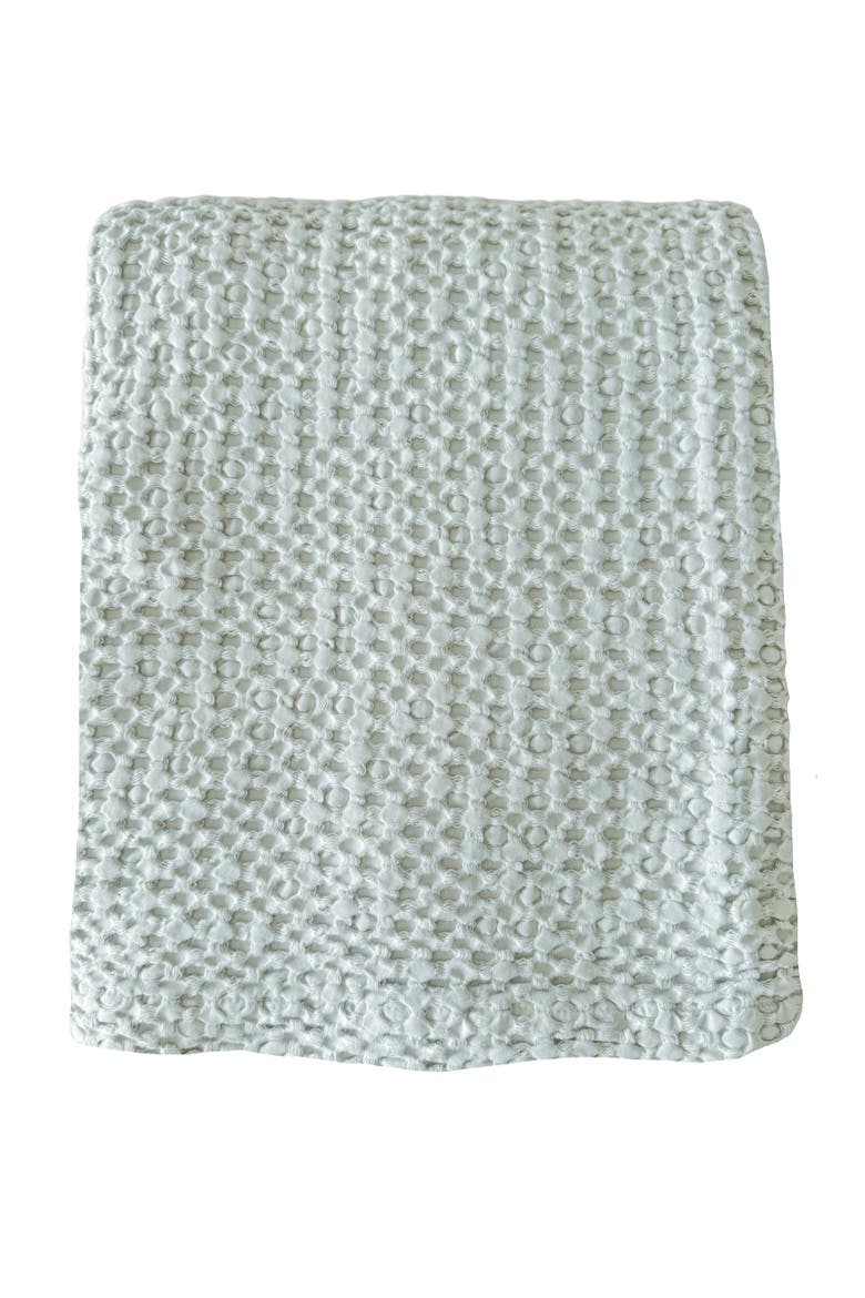 Stonewashed Cotton Waffle Bed Blanket, Main, color, Aqua Breeze