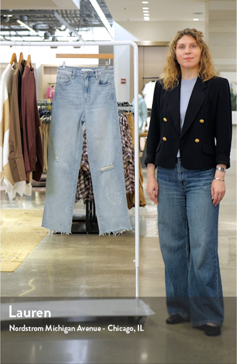 Bleach Splatter Ripped High Waist Straight Leg Jeans, sales video thumbnail