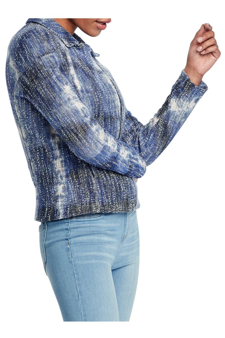 Tie Dye Moto Jacket, Alternate, color, INDIGO MULTI