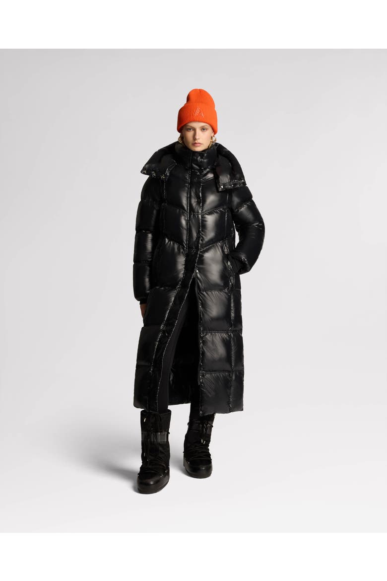 Meribel Quilted Maxi Puffer with Removable Hood, Main, color, Black