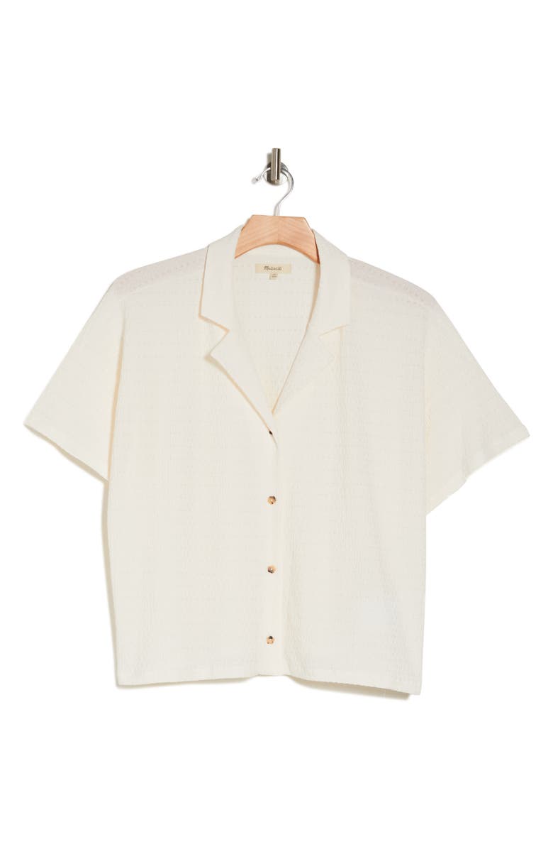 Madewell Crinkle Knit Button-Up Top, Alternate, color, 