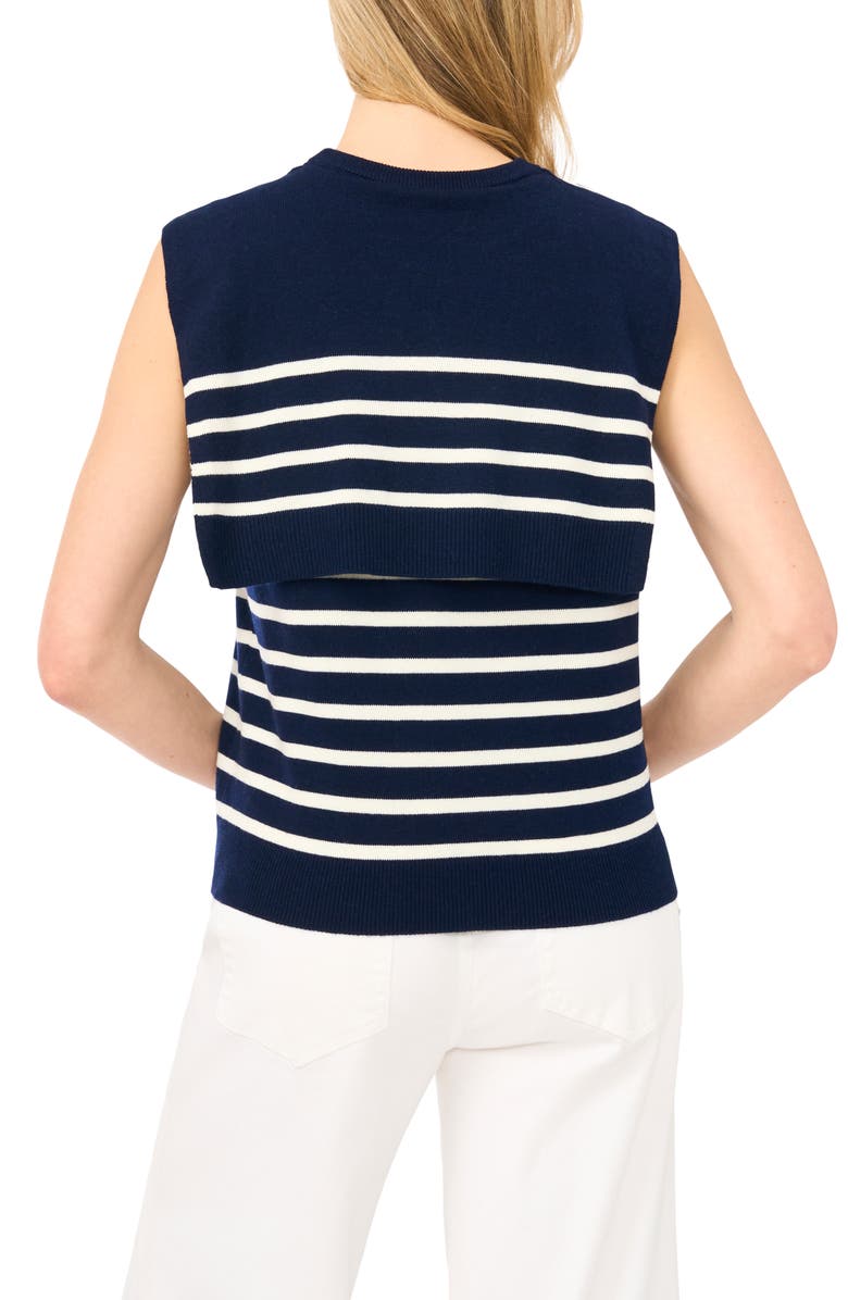 Halogen<sup>®</sup> Stripe Front Tie Sleeveless Sweater, Alternate, color, Classic Navy