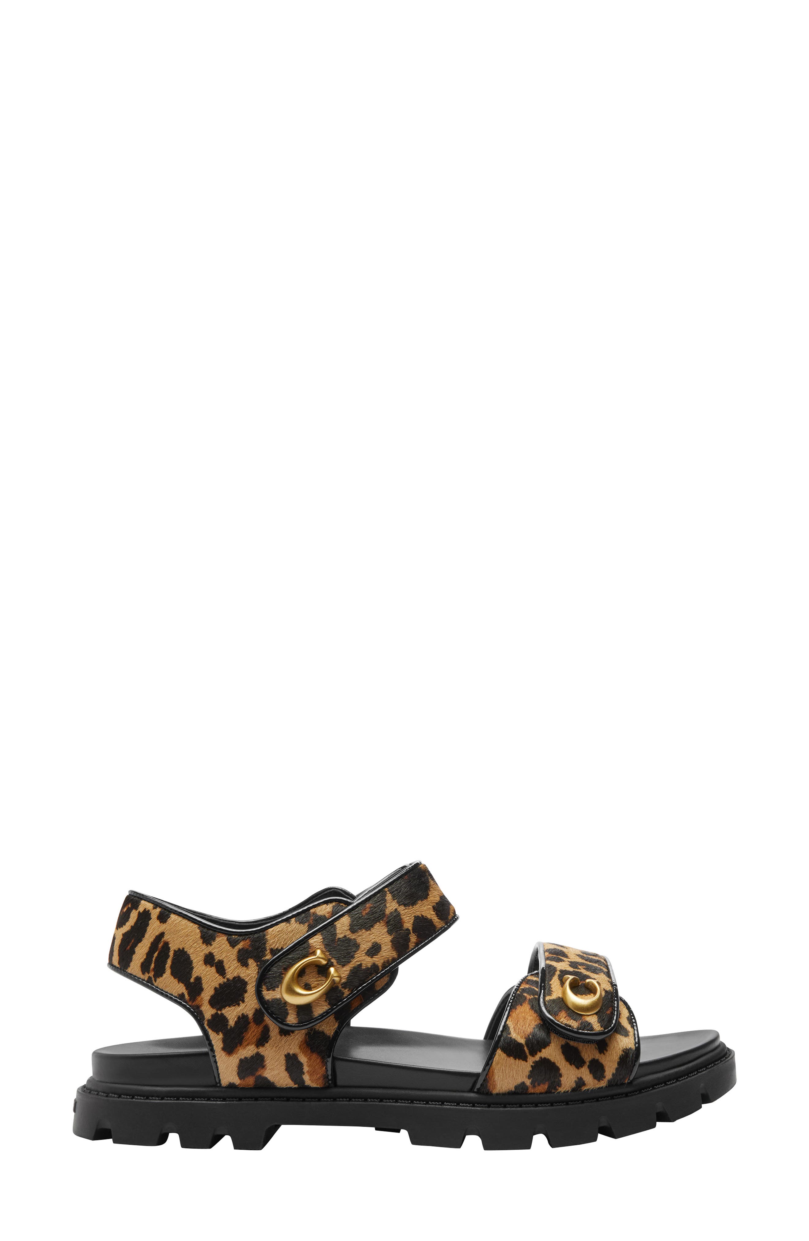 COACH Brynn Genuine Calf Hair Sandal, Alternate, color, Natural Leopard
