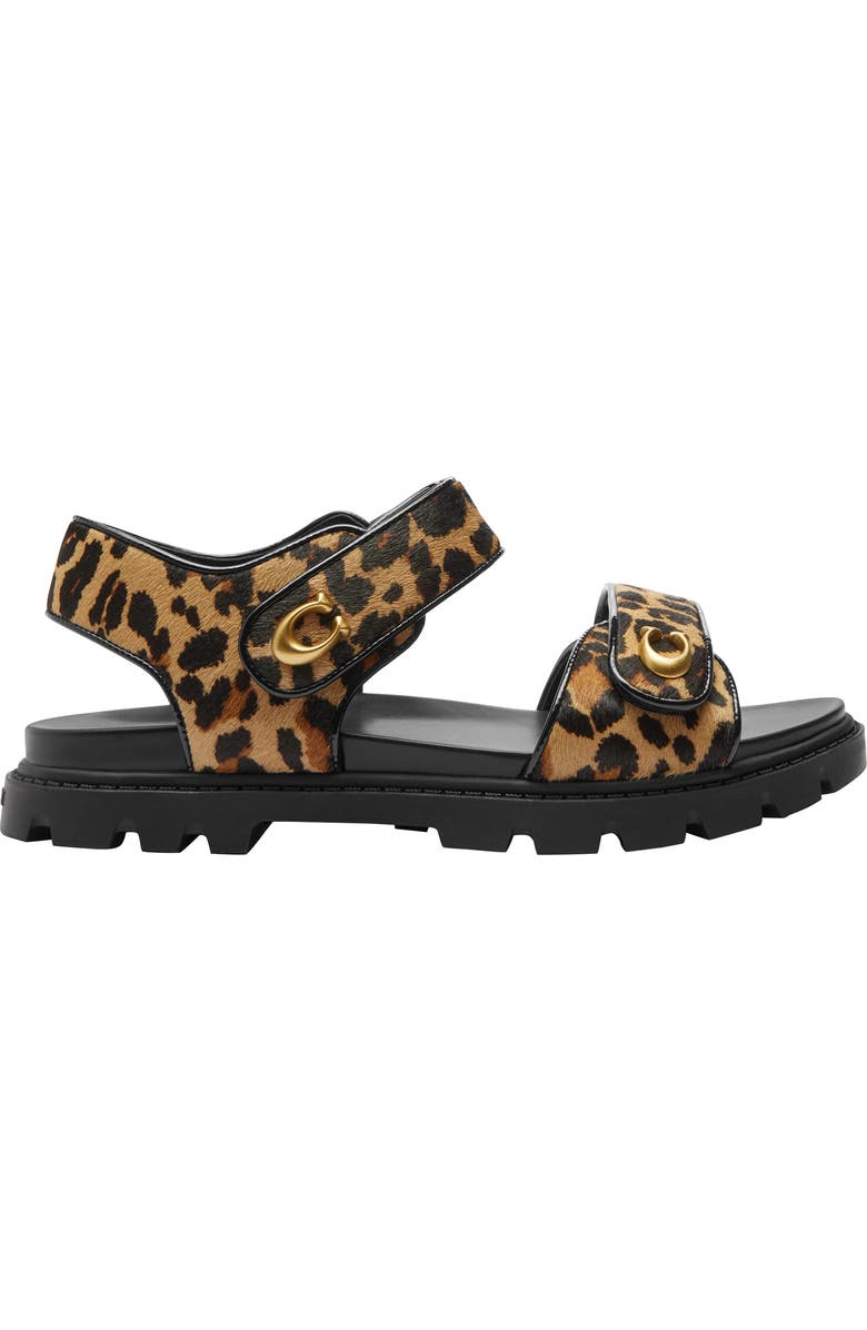 COACH Brynn Genuine Calf Hair Sandal, Alternate, color, Natural Leopard